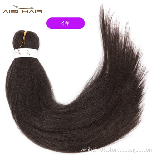 Aisi Hair Best Selling Wholesale Solid Color Jumbo Easy Fiber Pre Stretched For Women Synthetic Crochet Braiding Hair Extensions